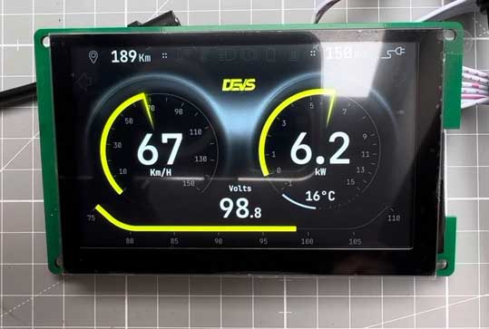 electric motorcycle type 702 display